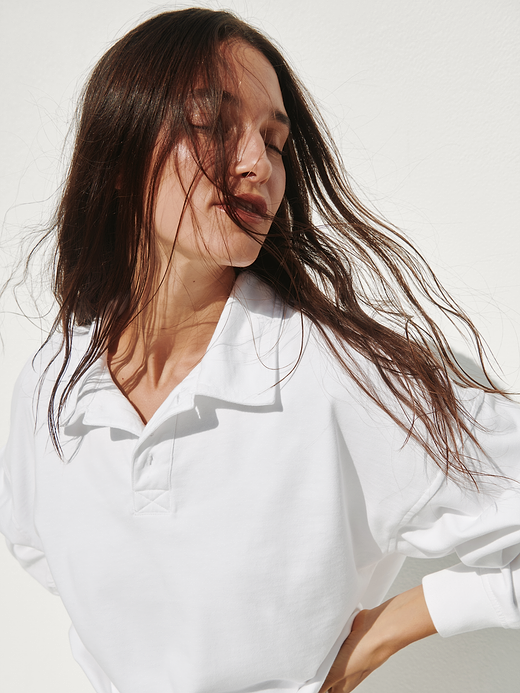 Gap VintageSoft Terry Oversized Polo Sweatshirt — photo 7