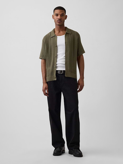 Gap Herringbone Crochet Sweater Shirt — photo 3