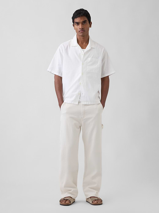 Gap Linen-Cotton Relaxed Straight-Hem Shirt — photo 3