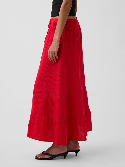 Gap Cotton Gauze Tiered Easy Maxi Skirt — photo 4