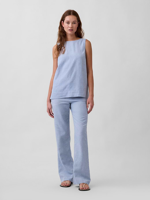 Gap Low Rise Linen-Blend Flare Pants — photo 1