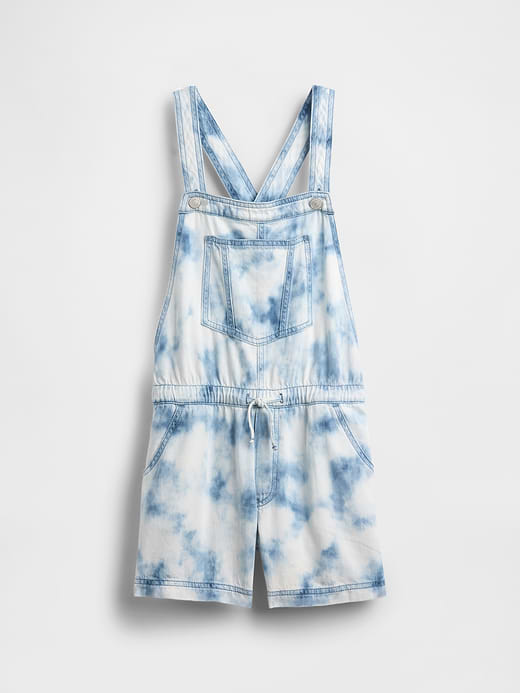Gap Kids Tie-Dye Denim Relaxed Shortalls — photo 3