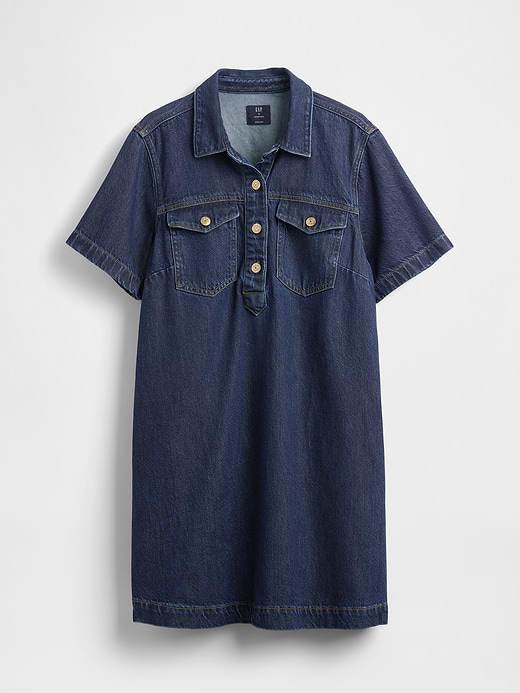 Gap UltraSoft Denim Popover Mini Dress — photo 8