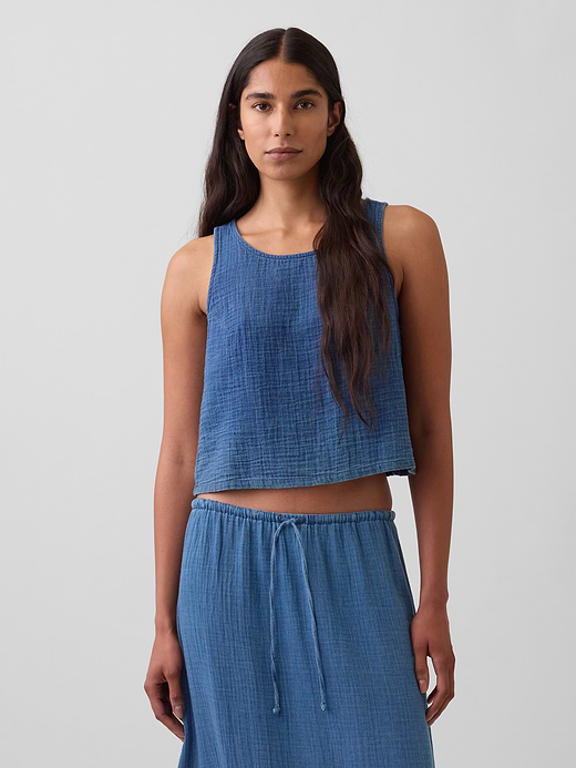Gap Cotton Gauze Racer Shell Tank Top — photo 1