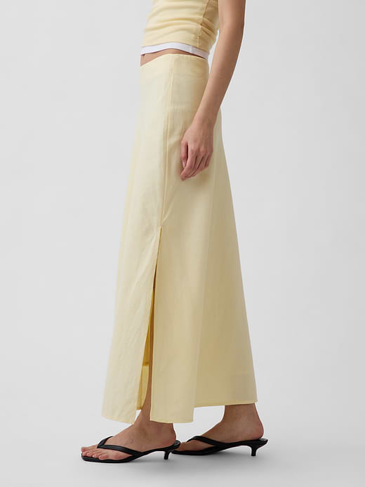 Gap Linen-Blend Maxi Slip Skirt — photo 4