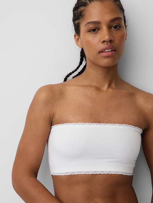 Gap Organic Stretch Cotton Lace-Trim Bandeau Bralette — photo 4