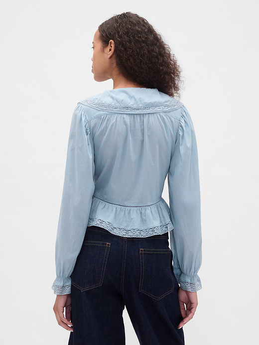 Gap Collared V-Neck Peplum Top — photo 4