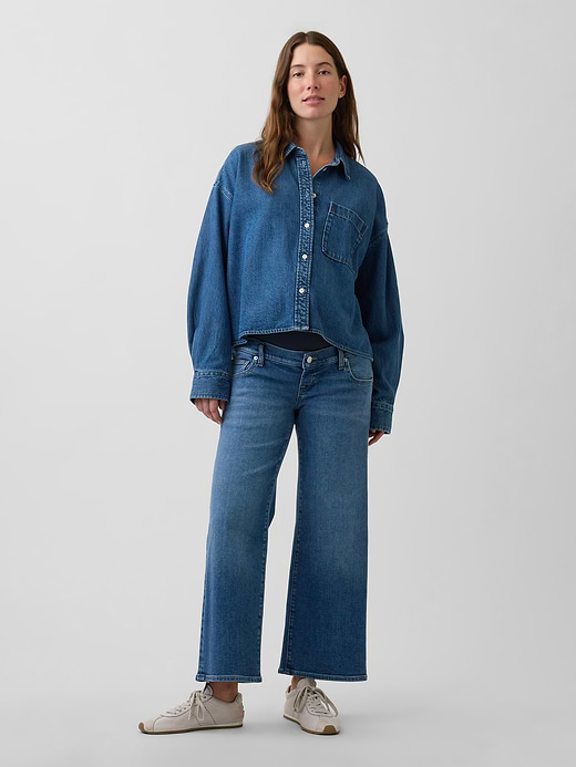 Gap Maternity Full-Panel Stride Wide-Leg Ankle Jeans — photo 1