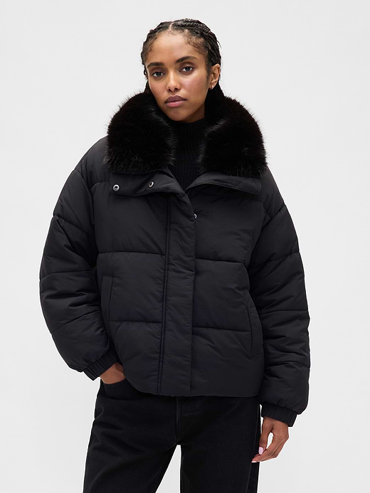 Gap Faux Fur-Trim Puffer Jacket — photo 1