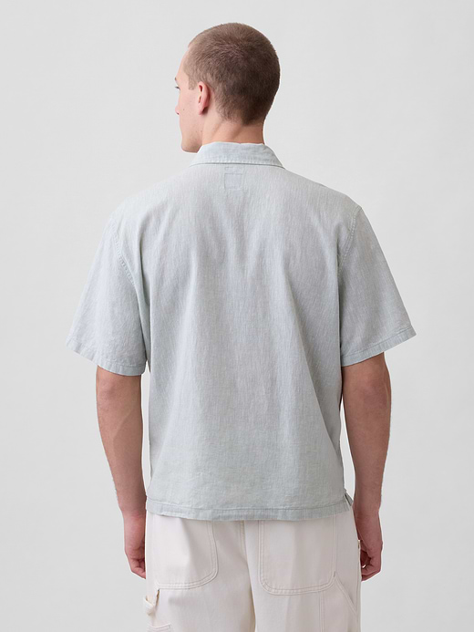Gap Linen-Cotton Relaxed Straight-Hem Shirt — photo 4