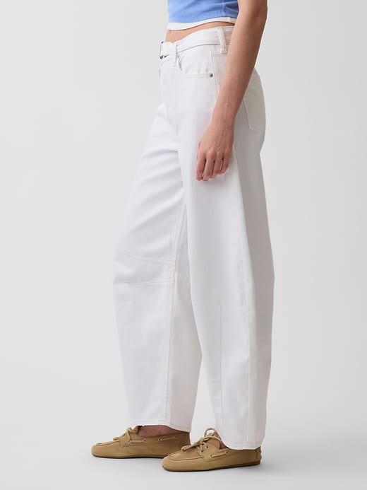 Gap High Rise UltraSoft Belted Horseshoe Jeans — photo 4