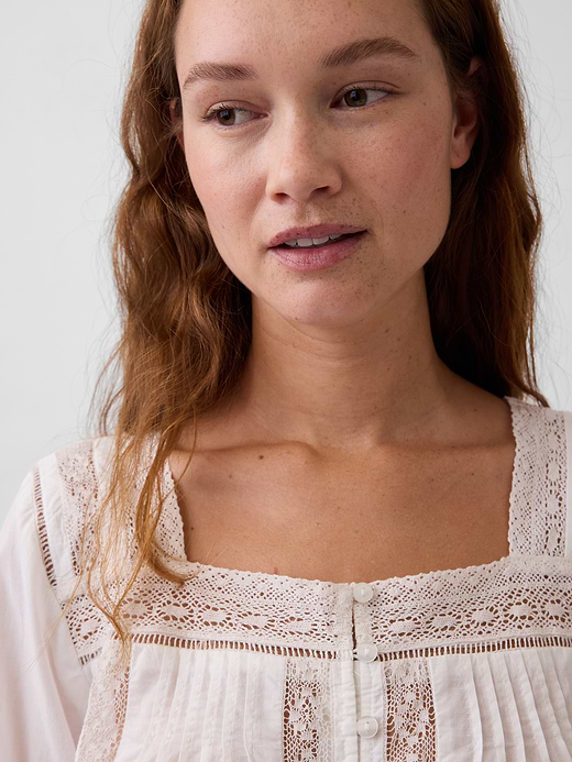Gap Lace-Trim Square-Neck Top — photo 5