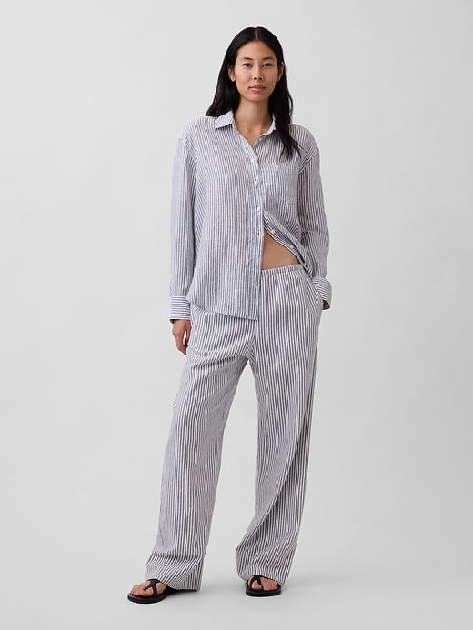Gap Linen-Blend Easy Wide-Leg Pants — photo 1