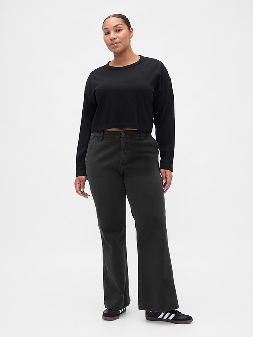 Gap Low Rise Relaxed Flare Khakis — photo 6