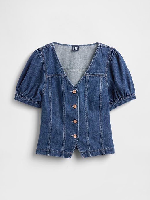 Gap Puff-Sleeve Seamed Top — photo 6