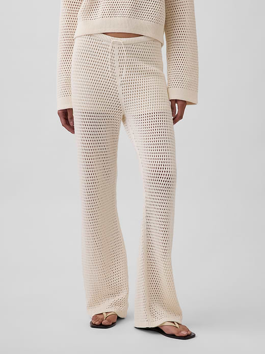 Gap 100% Cotton Crochet Sweater Pants — photo 3