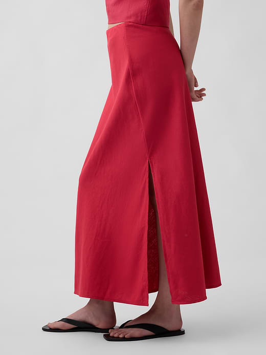 Gap Linen-Blend Maxi Slip Skirt — photo 4