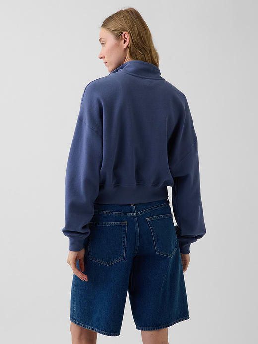 Gap Textured Cotton Oversized Half-Zip Pullover — photo 4
