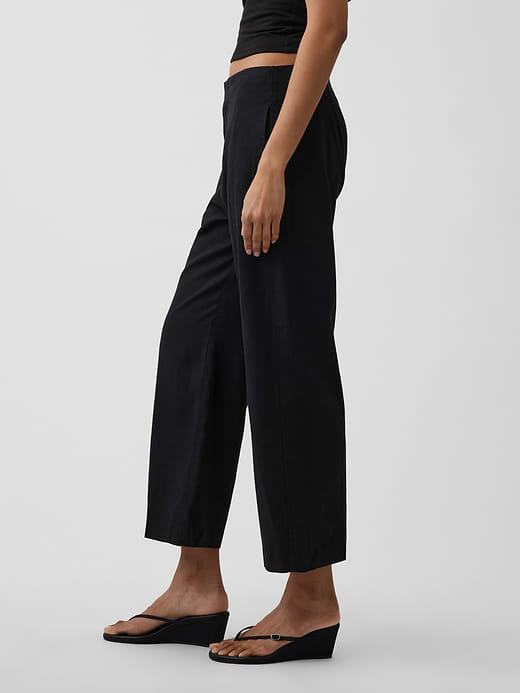 Gap Linen-Blend Relaxed Straight Ankle Pants — photo 4