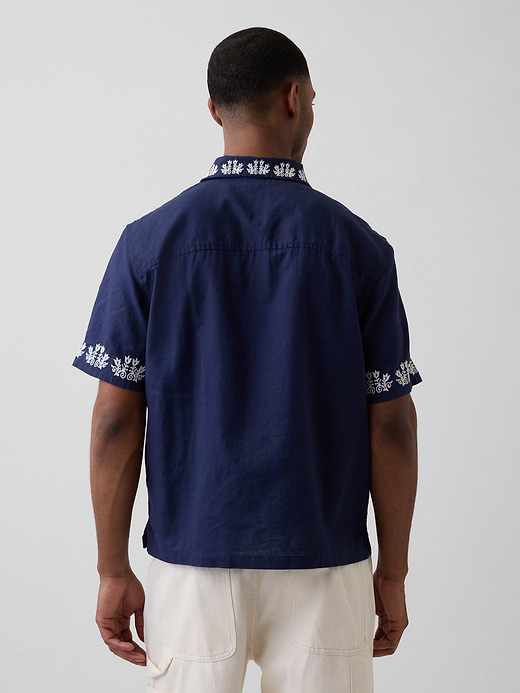 Gap Linen-Cotton Relaxed Straight-Hem Shirt — photo 4