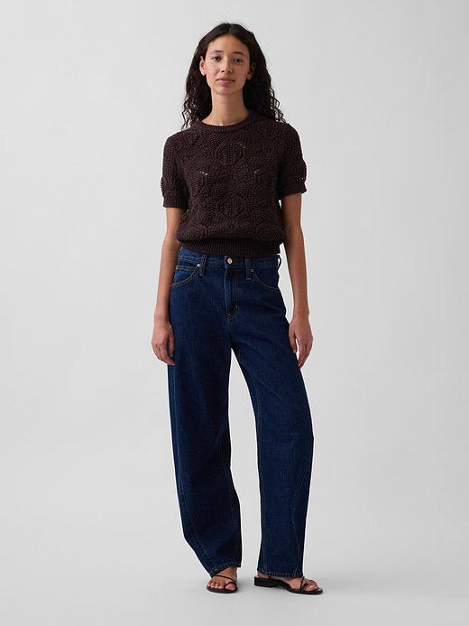 Gap 100% Cotton Crochet Sweater — photo 3