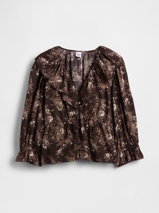 Gap Ruffle Collar V-Neck Top — photo 7