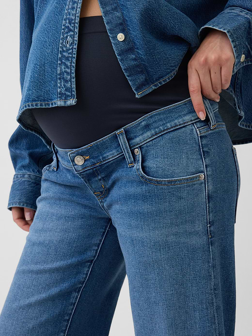 Gap Maternity Full-Panel Stride Wide-Leg Ankle Jeans — photo 5