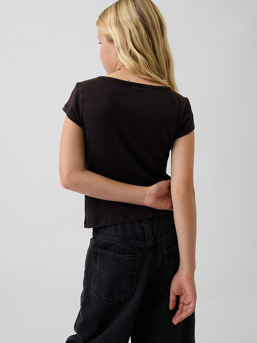 Gap Kids Fitted Cap-Sleeve T-Shirt — photo 4