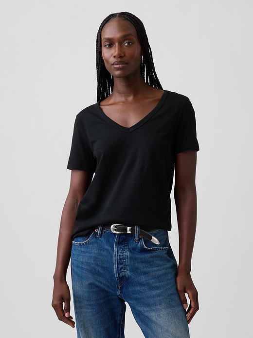 Gap Organic Cotton VintageSoft V-Neck T-Shirt — photo 1