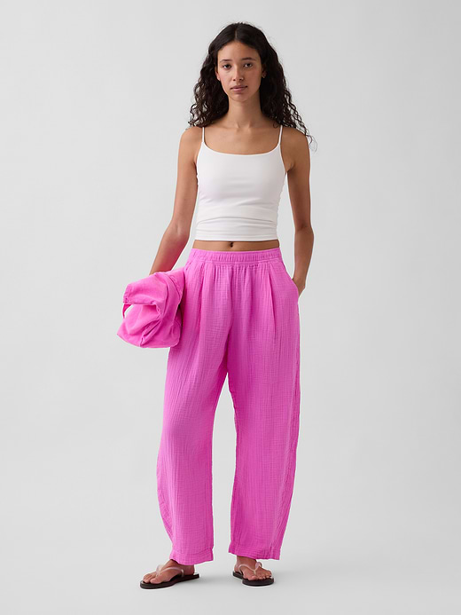 Gap Cotton Gauze Easy Barrel Pants — photo 7