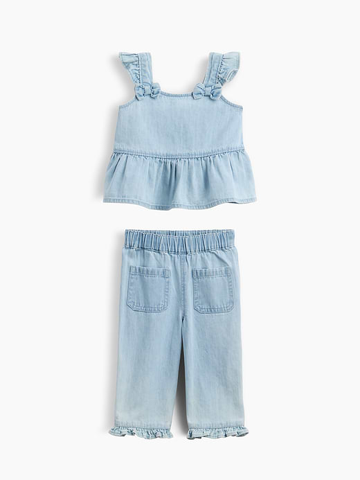 Gap Baby Denim Ruffle Outfit Set — photo 1