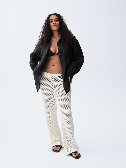 Gap 100% Cotton Crochet Sweater Pants — photo 9