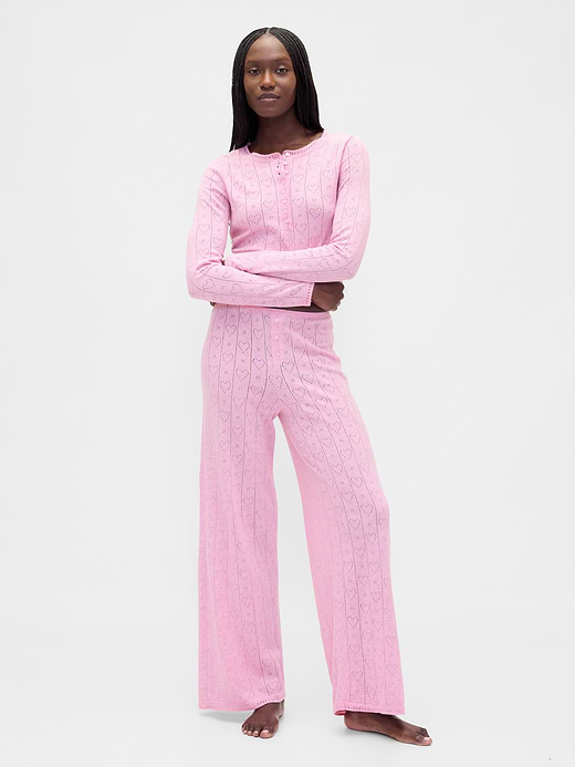 Gap Lightweight CashSoft Pointelle Heart PJ Pants — photo 1
