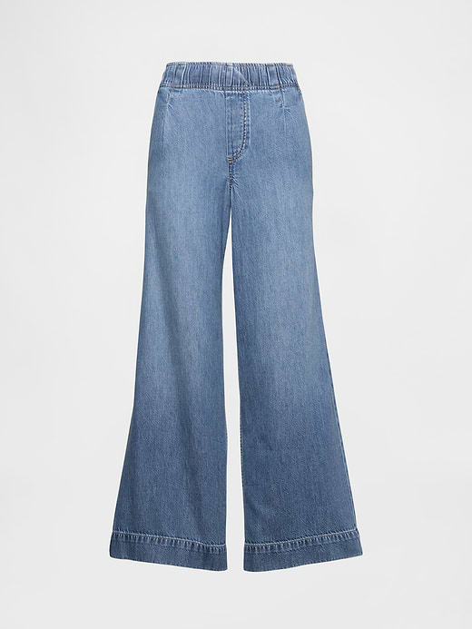Gap Mid Rise UltraSoft Pleated Easy Baggy Jeans — photo 6