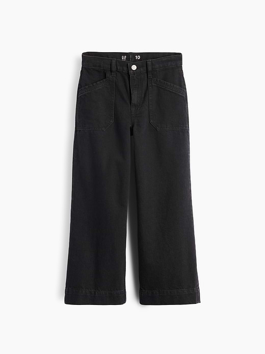 Gap Kids High Rise Stride Wide-Leg Ankle Jeans — photo 3