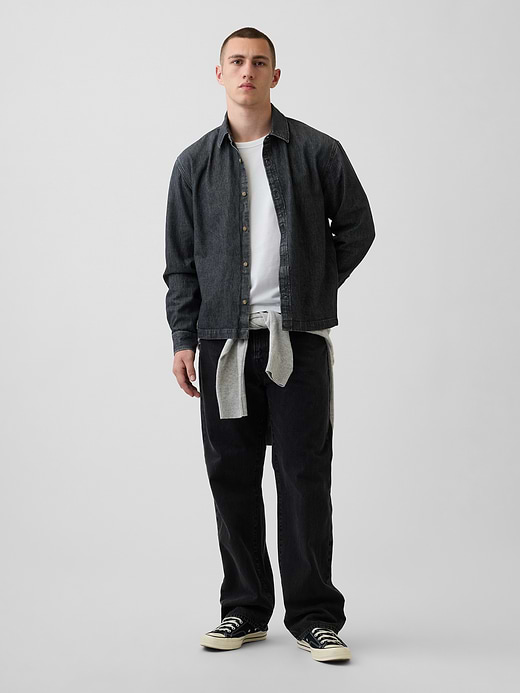 Gap Denim Relaxed Straight-Hem Shirt — photo 3