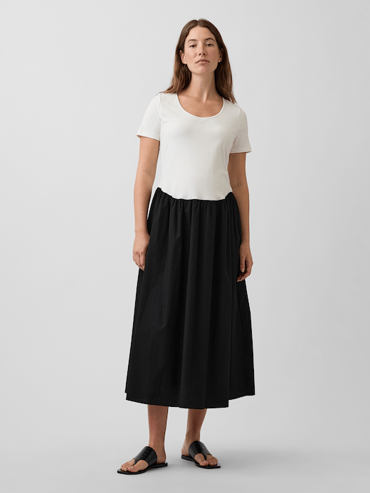 Gap Maternity Mixed Media Drop-Waist Dress — photo 1