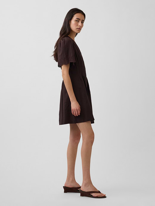 Gap Linen-Blend Cinched Mini Shirtdress — photo 4