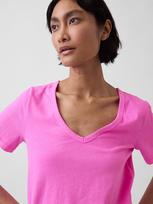 Gap Organic Cotton VintageSoft V-Neck T-Shirt — photo 5