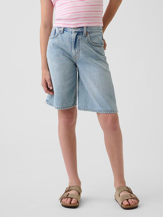 Gap Kids Mid Rise Longline Denim Shorts — photo 4