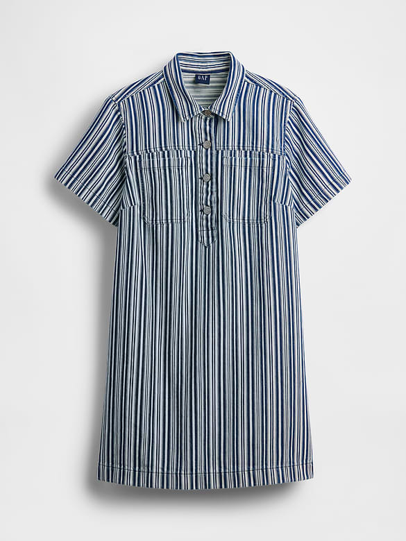 Gap Denim Stripe Popover Mini Dress — photo 6
