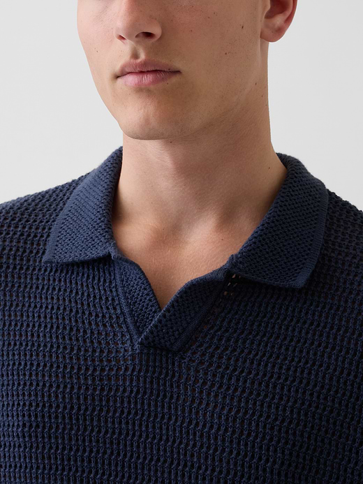 Gap Mesh Polo Sweater — photo 5