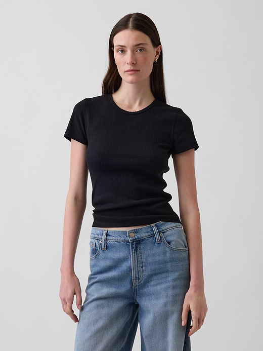 Gap Pointelle Crew T-Shirt — photo 1