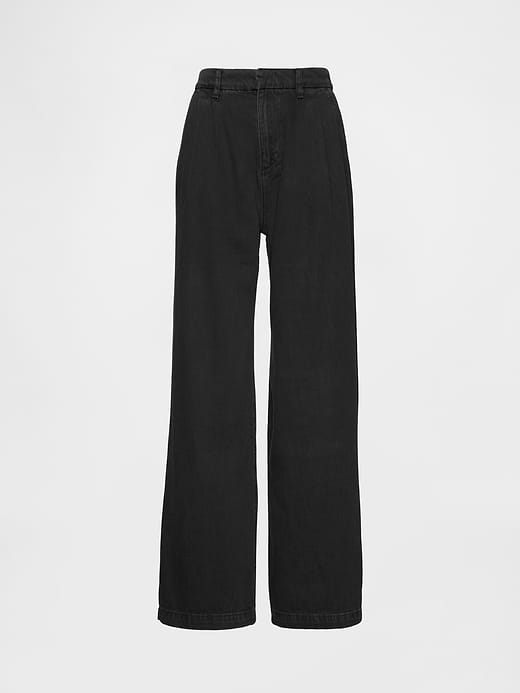 Gap 365 High Rise UltraSoft Pleated Denim Trousers — photo 8