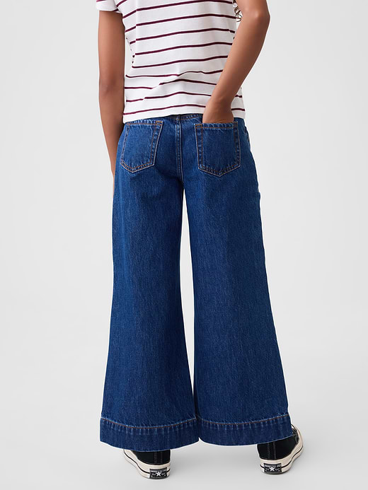 Gap Kids High Rise Stride Wide-Leg Ankle Jeans — photo 5