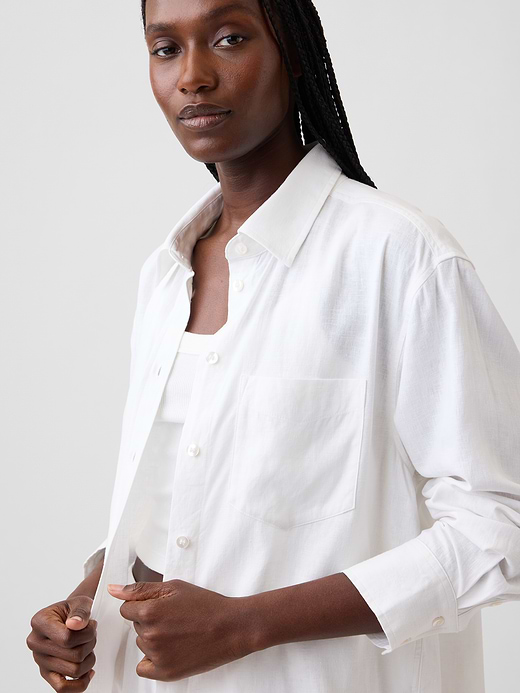 Gap Linen-Blend Oversized Tunic Shirt — photo 5