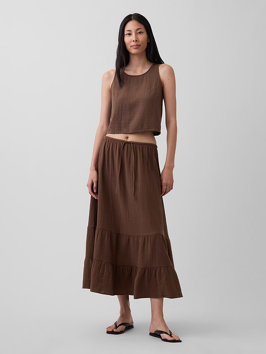 Gap Cotton Gauze Tiered Easy Maxi Skirt — photo 1