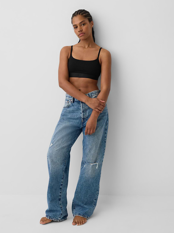 Gap Organic Stretch Cotton Logo Bralette — photo 5