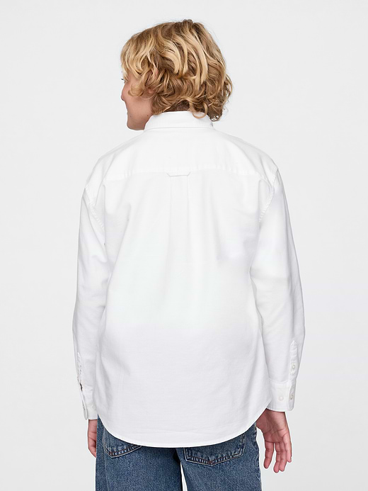 Gap Kids Uniform Relaxed Oxford Shirt — photo 4