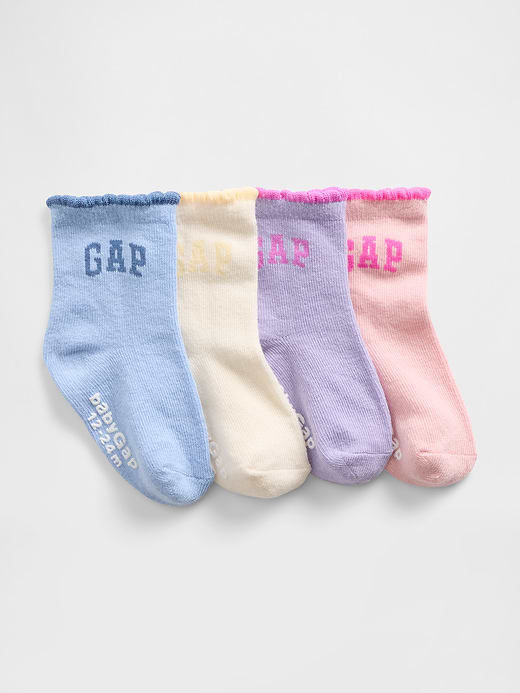 Gap Baby & Toddler Quarter Crew Logo Socks (4-Pack) — photo 1